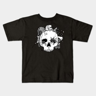 skull and flowers Kids T-Shirt